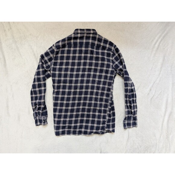 Mens French Connection Blue Flanel Plaid Shirt Size Medium M - Picture 2 of 9